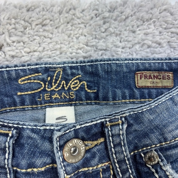 Silver Jeans Womens 26 Frances Capri Low Rise Denim Stretch Big Stitch Cuffed - Picture 3 of 6